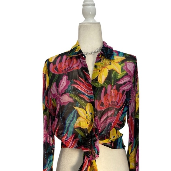 Rococo Sand Retrofete Chris Blouse Floral Georgette Top - Picture 8 of 15